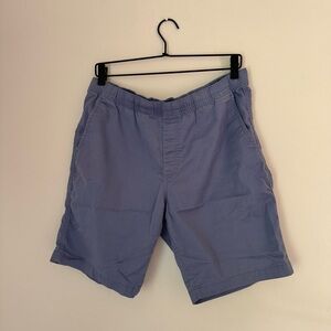 Uniqlo Men's Elastic Waist tie Flat Front Shorts - Light Blue comfort waist